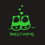 DreamKraft Green Graphic Print Vinyl Glow In The Dark Sweet Home Radium Sticker 30x34 cm