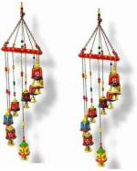 Shri Banke Bihari Handicraft Handmade Rajasthani ShowPiece of wall hanging Pack of 2 (17 cm, Multicolor)