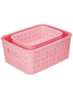 SHOPARAM New Multipurpose Smart Shelf Basket Set 3 Pc Storage Basket for Fruits, Vegetables,Magazines, Cosmetics etc Storage Basket Basket for Kitchen Use (Pack of 3) (Made in India)