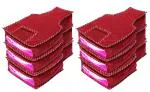 atorakushon Pack of 6 Fabric Foldable Garments Blouse Covers Closet Organizer Clothing Storage Bags with Clear Window Sturdy Zipper Maroon