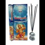 ABN EXPORTS Darshan Hanuman Natural Incense Sticks Indian Handroll Fragrance Agarbatti Pack of 6