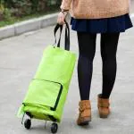 Mishna Pocket Folding Trolley Bag - Foldable Shopping Trolley Bag with Wheels