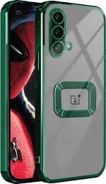 Clickaway Oneplus Nord Ce 5G Premium HD New Electroplated Logo View Series Anti Yellow Case Camera Protection (Green)