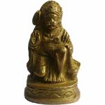 ORAMSA Antique Handcrafted Auspicious Hanuman ji Statue Sitting in Metal, Idol Article Decorative Showpiece
