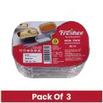 Freshee 90ml Aluminium Foil Disposable Container without Lid for Food Storage Baking Roasting Freezing, Pack of 3 , 75 Foil Containers