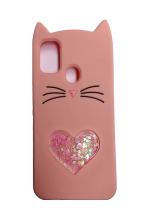 Sonty Samsung Galaxy A21 Pink Screen Protector Mobile Back Cover