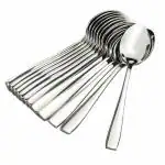 Chefkit Stainless Steel Dinner/ Table Spoons, desert Spoon Set, Set of 12, Silver