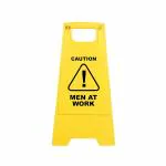 Robustt PP Material Caution Men At Work Sign Board-UV Resistant,Two Side Floor Sign Board,Size - 62 X 30 cm (Pack of 1)