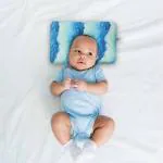 Kradyl Kroft Baby Head Shaping Pillow with 100% Cotton Removable Cover | Applr Biogen Foam Construct | New Born Pillow for Flat Head Prevention (Waves)
