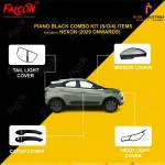 FALCON CAR EXTERIOR PREMIUM PIANO BLACK ACCESSORIES COMBO KIT FOR NEXON 2020 ONWARDS