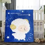 Baby Moo Sleepy Sheep Blue Two-Ply Blanket