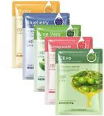 Rorec by Hchana Facial Mask to All Skin Types for Grenade Moistening, Smoothing, Deep Cleansing and Skin Brightening 150 g (Pack of 5)