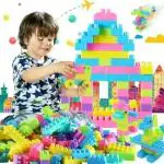 Vastate Satsun Plastic Building Blocks for Kids Toy for Kids Puzzle Games for Kids (52 Block + 8 Wheels) 60 Pcs