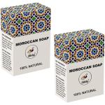 iShilp Moroccan Bath Soap | Natural Soap for Skin care with Vitamin e | Moroccan Black Soap for Men & Women | Pack of 2