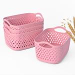 Eha Earth Friendly Multipurpose Basket for Storage Set of 4 | toy basket storage box for kids | Storage Baskets for Kitchen |3.8L Each | Made with Rice Husk and Bamboo Fibers | Innocent