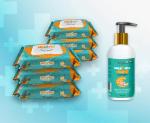 Meechu Baby Wipes 72 Pulls|Combo Pack Of 6 | 432 Count With One Baby Lotion 200ML Pack of 1 Bottle Free