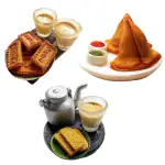 GIFTINGURU Chai Rusk, Samosa & Chai Parle Magnet - Tea Time Magnet