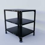ALIJA Slotted Angle Metal Rack (2 x 2 x 1.5 Ft. / 24 x 23 x 18 Inch) with 3 Shelves (Black, 24 Gauge Shelves, 18 Gauge Angle)