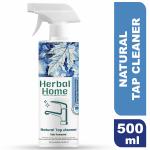 Herbal Home Natural Tap Cleaner Liquid | Hard Water Stain Remover for Tap & Kitchen | Limescale Remover | Shower Cleaner | Water Spot Cleaner | free Scrub Sponge | 500 ML