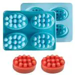 Moldberry 4 cavity Silicone Massage Bar Soap Molds, Nonstick & BPA Free, Handmade Soap Molds for Soaps Making(pack of 1,random color)
