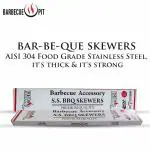 BARBECUE PIT - Round Rod S.S. 304 Food Grade Skewer for BBQ Tandoor with Wooden Handle (Overall Length 24