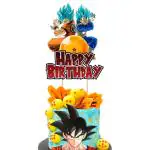 Zyozique Dragon Decorations for Goku Cake Topper - Cool Birthday Cake Decorations Party Supplies for Boys Girls Fans