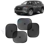 Kingsway Car Curtain Sticky Sun Shade Universal Use for Hyundai Tucson, 2022 Onwards Model, Color : Black, Mesh, Pack of 4 Piece Car Sun Shades Blinds Cover