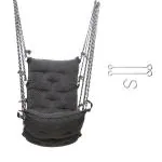 Faburaa Grande Swing for Adults & Kids, jhula for Balcony, Wt Capacity 150Kg (Cotton, Black)