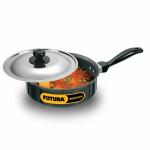 Hawkins Futura Nonstick Curry Pan (Saute Pan) 2 L, 20 cm, 3.25 mm with SS Lid (Black)