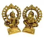 Arihant Craft God Lakshmi Ganesha Idols Hand Work Showpiece - 19.5 cm (Brass, Gold)