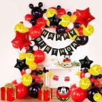 AT Presents Mickey Mouse Theme Birthday Decoration Combo / Kit / Pack / Set Perfect Combination Make Occasion Merorable For Life Time (Set of 58)