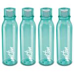 Milton Plastic Green Name Tag Pet Water Bottle (Set Of 4)