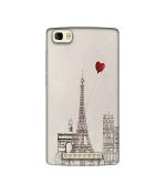 Casotec Paris Red Heart Design Printed Silicon Soft TPU Back Case Cover for Panasonic P75