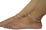 Mewow Trends Block of Stability Adjustable Alloy Anklet (Pair of 2)