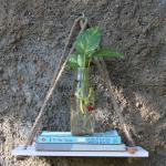 VAH White Wood 1 Layer Wall Floating Wall Shelf Wall Floating Wall Rustic Jute Rope Shelves For Home Decoartion