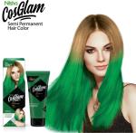 Nisha Cosglam Semi Permanent Hair Color for Unisex, Infused Conditioner, Glossy Finish, No Ammonia, No Peroxide & Non Oxidative, Vegan Highlights Hair Dye 120g #42 Emerald Green