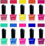 OUR Beauty Multicolor Quick Dry Long Lasting Hd Colors Nail Polish Set 2Feb2048, 80 ml (Set Of 10)