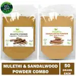 Homeda Sandalwood powder and Mulethi powder (50g each - 100g) for Face, Hair, Skin | Licorice, Chandan