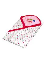 VParents Cotton New Born Baby Hooded Wrapper Blanket, Double Layer 0-12 Months deo