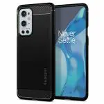 Spigen Rugged Armor Matte Black Thermoplastic Polyurethane Back Cover Case Compatible with OnePlus 9 Pro 5G 6 x 1 x 4 cm
