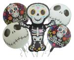 Jagmag Multicolor Skeleton Ghost Balloons, Halloween Skeleton Theme Foil Balloon, Halloween Decoration, Halloween Balloons, Pumpkin Halloween Balloon, Happy Halloween Night Round Balloons (Set Of 5)