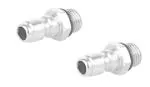 Starq Silver Stainless Steel 1/4 inch Quick Connector QC Male Plug For Pressure Washer Fittings (Pack Of 2)