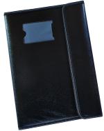 Shining Zon PU Leather Document File Folder A4/Full Scape/Legal Size Document Organizer Executive File for Certificates (Magnet File Folder 10 Sleeve- Black)