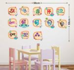 LANSTICK Multicolor Tamil Uuireluthukkal Self Adhesive Wall Sticker