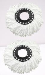 LSARI Washable Microfiber Spin Mop Replace Head for Easy House Cleaning Floor Mopping, Compatible for Most mops (Pack of 2)