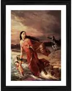 DECOR ADVENTURES Ganga and Shantanu by Raja Ravi Varma Wall Painting - 14x18 inch