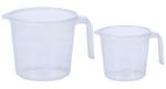 Kuber Industries White Plastic Bathroom Mug with Measurement - 1800 and 1100 ml (pack of 2)