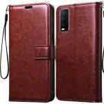 Coverview Flip Cover for Vivo Y20, Vivo Y20i, Vivo Y20A, Vivo Y20G, Vivo Y20T, Vivo Y12s, Vivo Y12G - Cherry Brown
