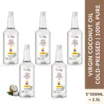 COCO CRUSH Cold pressed Coconut Oil for Hair| Pure & Natural Hair Oil | 5*200ml (1L)