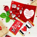Midiron Romantic Gift for Valentine’s Day, Birthday, Anniversary and any Special Occasion| Special Gift for Girlfriend, Wife, Husband, Boyfriend, and any Special Person (Artificial Red Rose, Love Greeting Card, Chocolates)